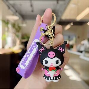Kuromi Keychain with Purple Strap